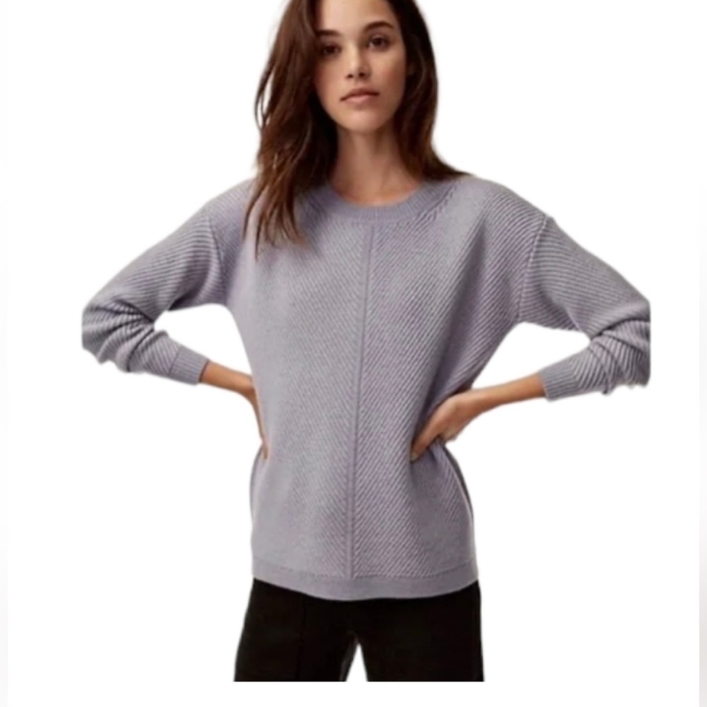 Wilfred Free Isabelli Soft Baby Blue Merino Crew Neck Sweater